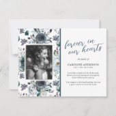 ブルーフローラ写真葬儀サンキューカード サンキューカード (正面)