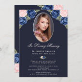 ブルーフローラ写真追悼式 招待状 (正面/裏面)