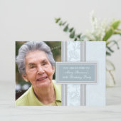 ブルーフローラ写真90thバースデーパーティ招待状 招待状 (スタンド正面)