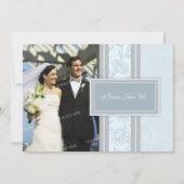 ブルーフローラ写結婚真の誓いの更新招待状 招待状 (正面)