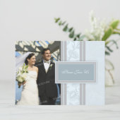 ブルーフローラ写結婚真の誓いの更新招待状 招待状 (スタンド正面)