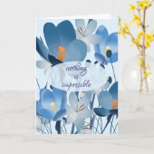 ブルーフローラ勇気付けられる カード (黄色い花)