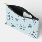 ブルーフローラ化粧品バッグ アクセサリーポーチ (見開き)