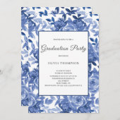 ブルーフローラ卒業パーティー 招待状 (正面/裏面)