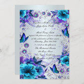 ブルーフローラ及びバタフライ招待状 招待状 (正面/裏面)