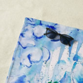 ブルーフローラ女性ファンタジービーチタオル – 絵画's ビーチタオル (インサイチュ)