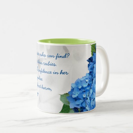 ブルーフローラ妻オブノーブルキャラクター聖なる書物、 経典 ツートーンマグカップ (正面右)