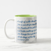 ブルーフローラ妻オブノーブルキャラクター聖なる書物、 経典 ツートーンマグカップ (左)