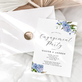 ブルーフローラ婚約パーティ招待状 招待状