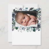 ブルーフローラ宗教十字写真 サンキューカード (裏面)