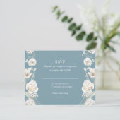 ブルーフローラ庭園の結婚式RSVP 出欠カード (スタンド正面)