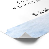 ブルーフローラ愛はスウィート結婚のデザートバーのサイン ポスター (角)