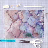 ブルーフローラ抽象芸術ウォーターカラーブルー 薄葉紙 (クラフト)