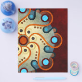 ブルーフローラ抽象芸術ベクトルアートフライヤー チラシ (シングル)