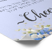 ブルーフローラ書道ミモサバー標識 ポスター (角)