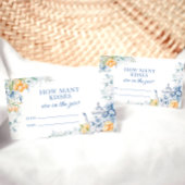 ブルーフローラ柑橘系テーマどのように多くのキスゲーム エンクロージャーカード