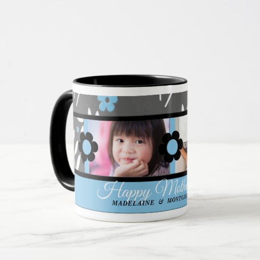 ブルーフローラ母の日2写真 マグカップ (正面左)