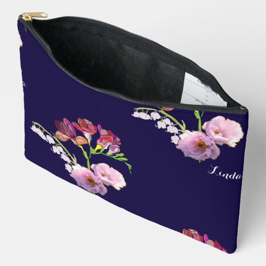 ブルーフローラ母の日 アクセサリーポーチ (見開き)