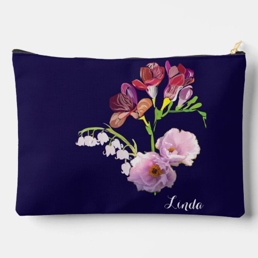 ブルーフローラ母の日 アクセサリーポーチ (裏面)