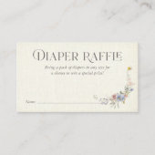 ブルーフローラ水彩のラップおむつラッフルインサート 名刺 (正面)