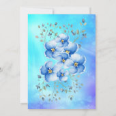 ブルーフローラ水彩バースデーパーティー 招待状 (裏面)
