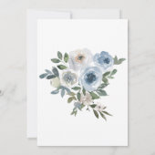 ブルーフローラ水彩ブライダルシャワー招待 招待状 (裏面)