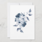 ブルーフローラ水彩ブライダルシャワー招待 招待状 (裏面)