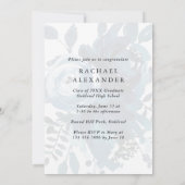 ブルーフローラ水彩写真卒業パーティー 招待状 (裏面)