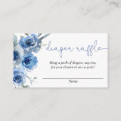 ブルーフローラ水彩少年おむつラッフルカード エンクロージャーカード (正面)