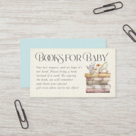 ブルーフローラ水彩画ベビーカード 名刺