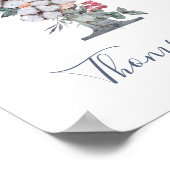 ブルーフローラ水彩画T姓ポスター ポスター (角)