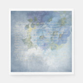 ブルーフローラ水色ポピーのデコページ スタンダードランチョンナプキン (正面)