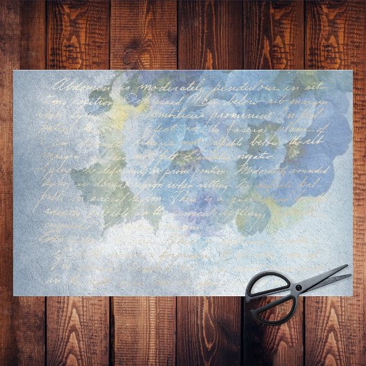 ブルーフローラ水色ポピーのデコページ 薄葉紙