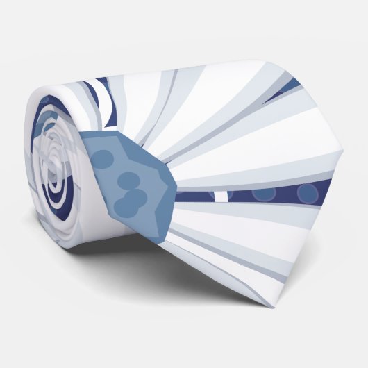 ブルーフローラ点々のあるトバルデイジータトゥーパターン ネクタイ (ロール)