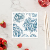 ブルーフローラ牡丹 スタンダードカクテルナプキン (インサイチュ)