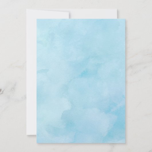 ブルーフローラ睡眠赤ちゃんシャワー招待状 招待状 (裏面)