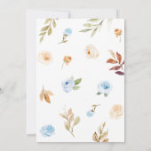 ブルーフローラ秋カボチャ赤ちゃんシャワー 招待状 (裏面)