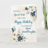 ブルーフローラ素晴らし孫娘誕生日カード カード (正面)
