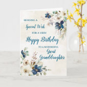 ブルーフローラ素晴らし孫娘誕生日カード カード (黄色い花)