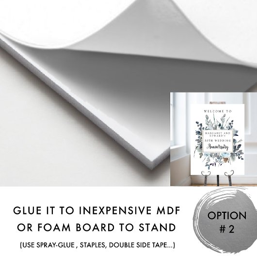 ブルーフローラ結婚のアニバーサリーウェルカムサイン ポスター