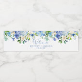 ブルーフローラ結婚のウェルカムウォーターボトルラベル ペットボトルラベル (シングルラベル)