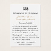 ブルーフローラ結婚カトリック祈りの言葉カード (裏面)