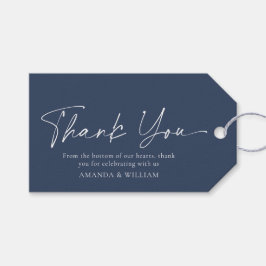 ブルーフローラ結婚ズサンキューラベル ギフトタグ