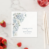 ブルーフローラ結婚ズナプキン スタンダードカクテルナプキン (インサイチュ)