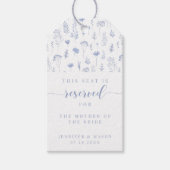 ブルーフローラ結婚ズプレイスシート予約メッセージカード ギフトタグ (正面)