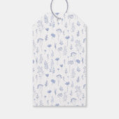 ブルーフローラ結婚ズプレイスシート予約メッセージカード ギフトタグ (裏面)