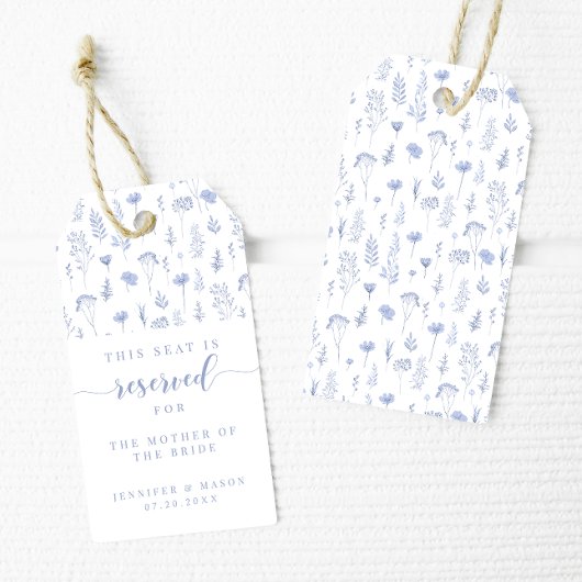ブルーフローラ結婚ズプレイスシート予約メッセージカード ギフトタグ