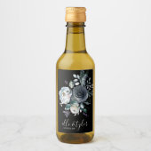 ブルーフローラ結婚ズミニワインボトルラベル ワインラベル (正面)