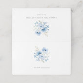 ブルーフローラ結婚ズ折り畳み座席表 プレイスカード (外部開封)