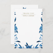 ブルーフローラ結婚チノ感謝していイスリー ノートカード (正面/裏面)